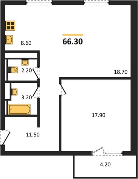1-Bedroom Apartment in LeePrime Residence Polyana Sochi, Esto-Sadok