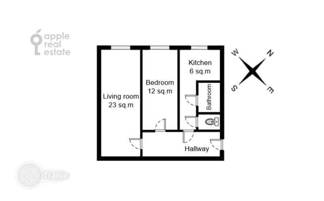 2-комнатная квартира 56 м² в районе Хамовники, Россия, фото 5