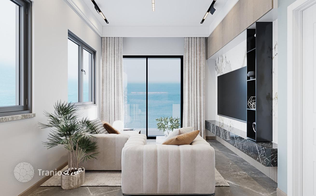 New Apartments with Shared Pool and Tennis Court in Mahmutlar, Alanya