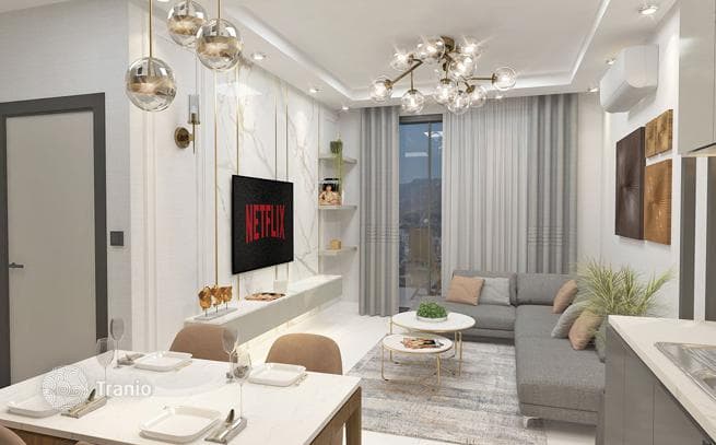 New Apartments with Shared Pool in Oba, Alanya