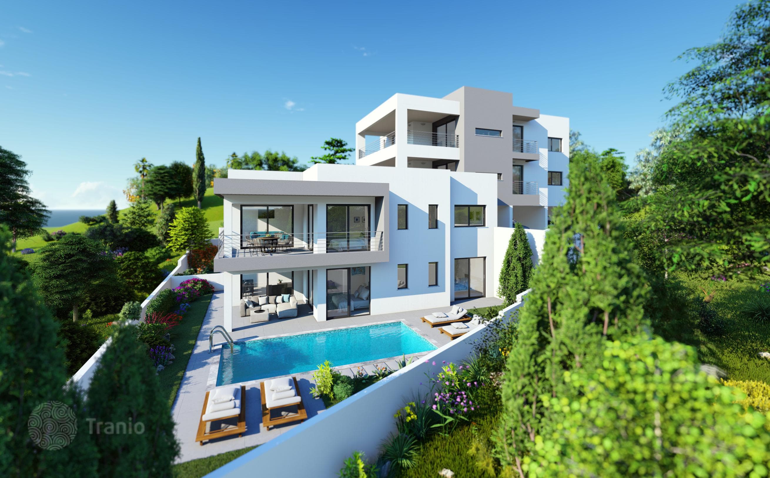 3-Bedroom Apartment with Sea View in Mesa Choreo, Paphos