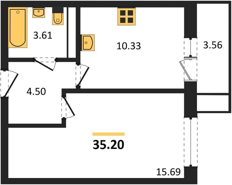 1 к. квартира 35.20 кв. м, 7/8 этаж. ЖК Сады у моря, Темрюк, Россия