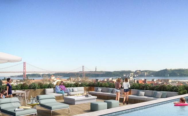Modern Apartments with Terraces, Shared Pool and River View in Belém, Lisbon