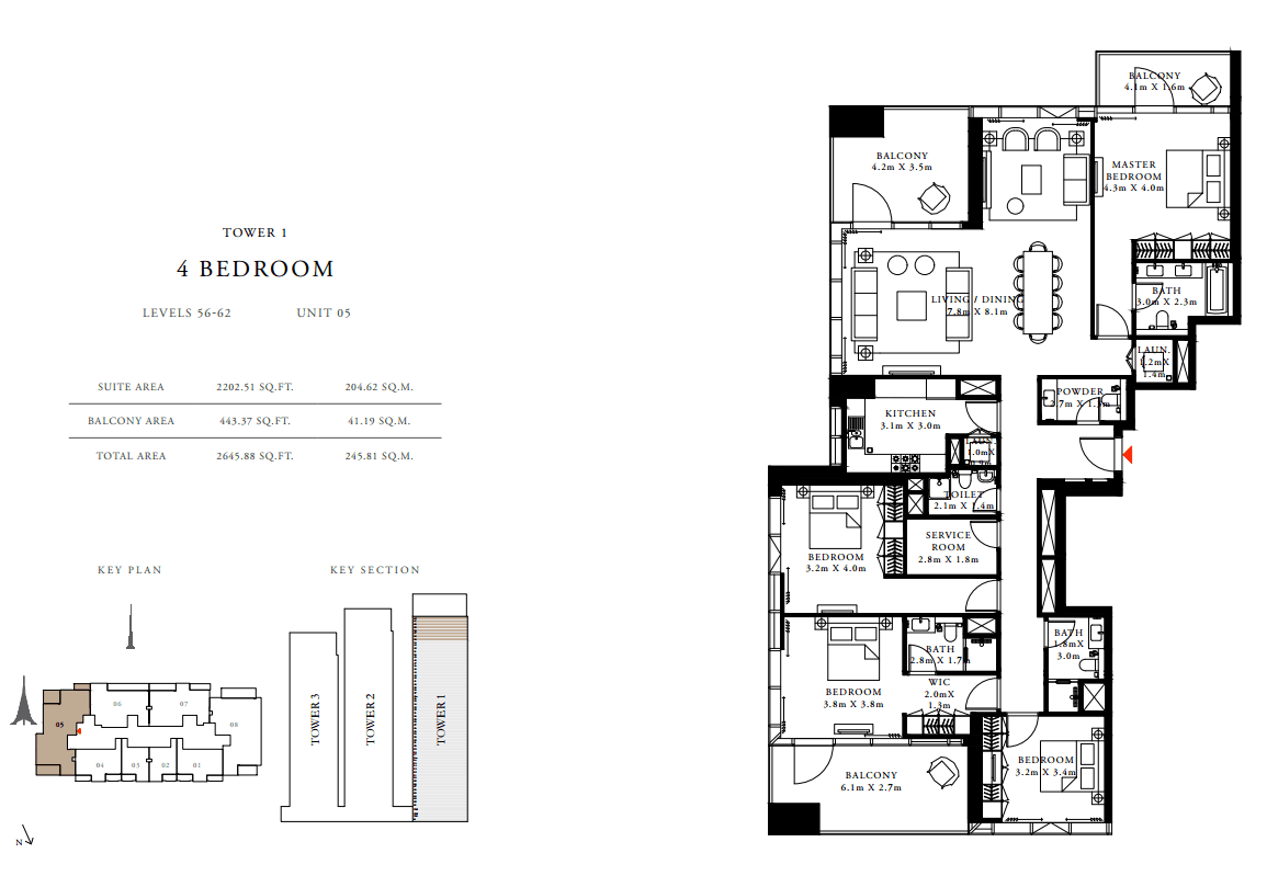 4-Bedroom Apartment on the 56th Floor in Downtown Dubai, photo 5