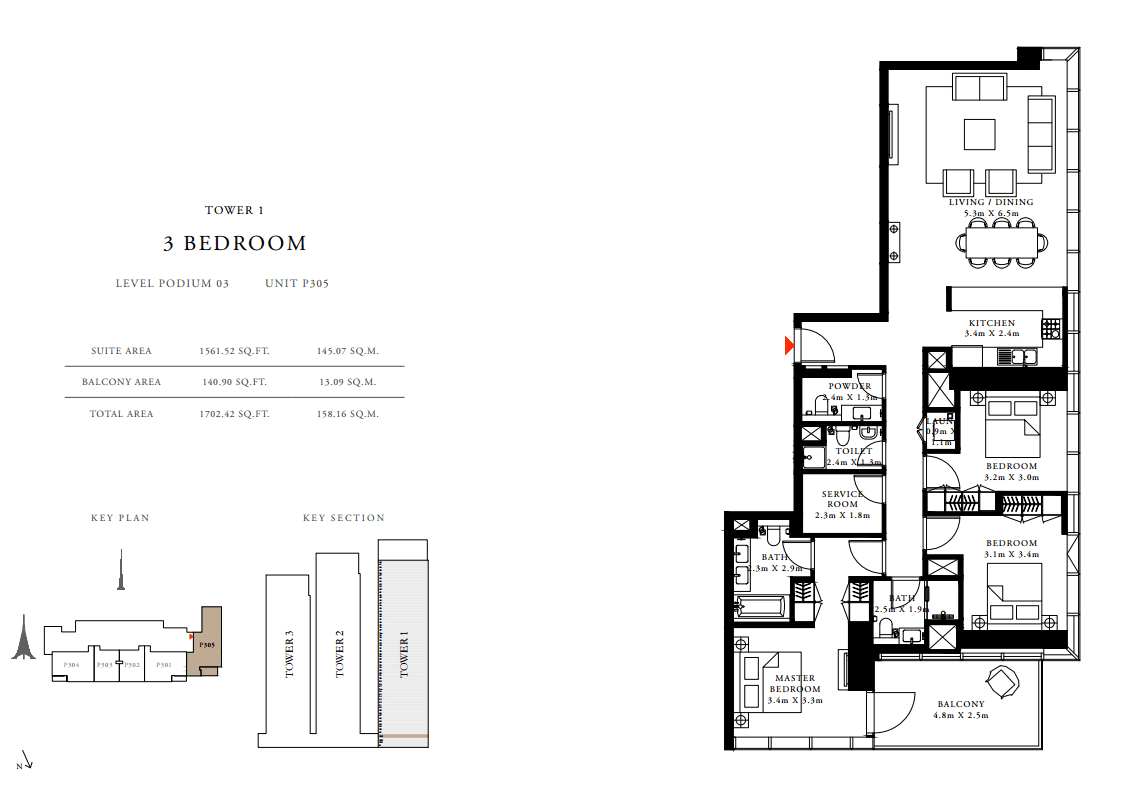 3-Bedroom Apartment in Downtown Dubai, Dubai, photo 5