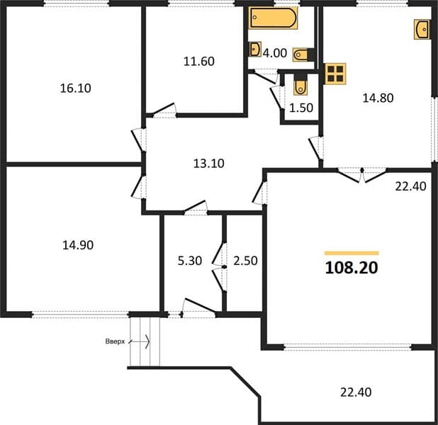 4 к. квартира 108.20 кв. м, 1/2 этаж. ЖК Коттеджный поселок Солнечный, Темрюк, Россия