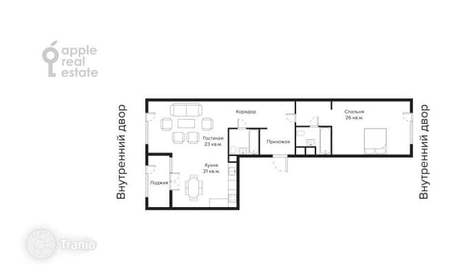 2-Bedroom Apartment in Khamovniki, Moscow