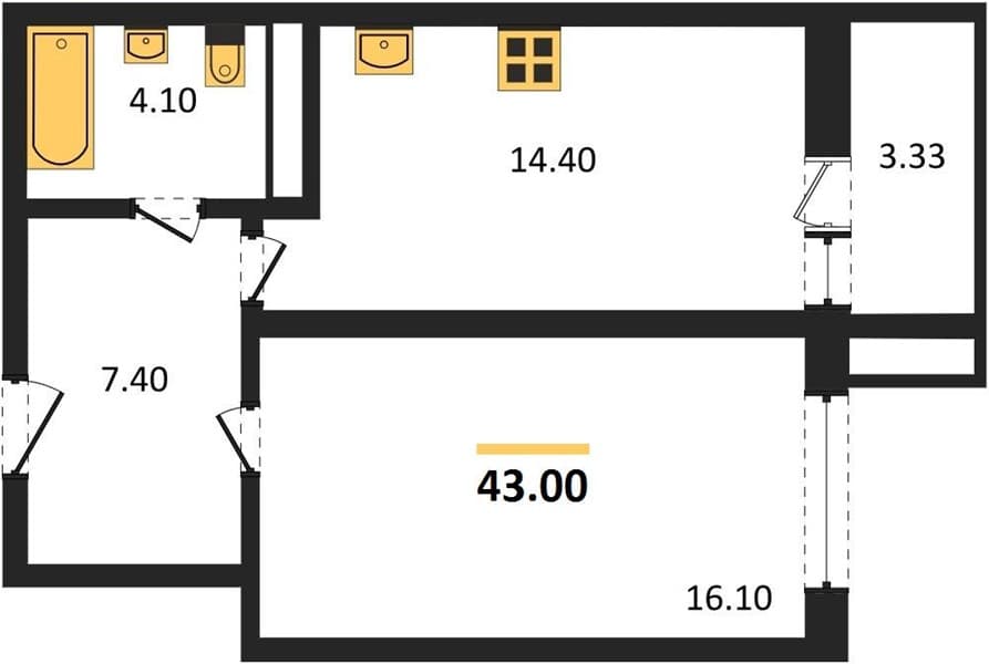 1-Bedroom Apartment in Dva Admirala, Anapa