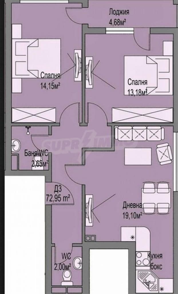 2-Bedroom Apartment in Burgas, photo 2