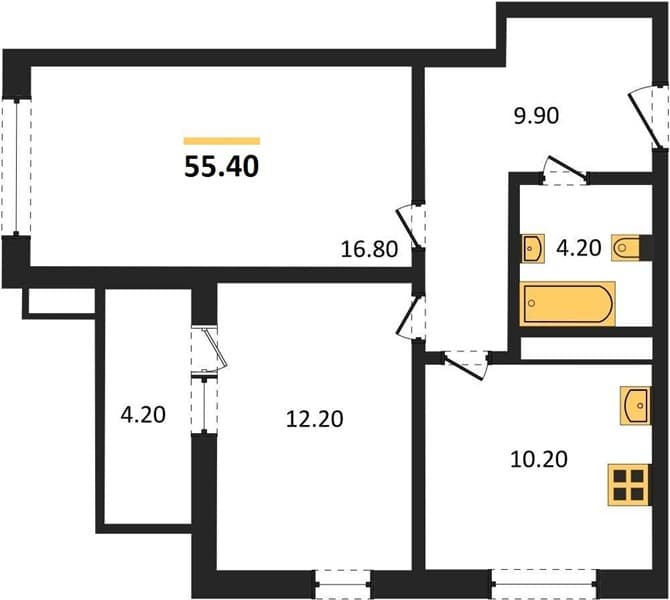 2-Bedroom Apartment in Dva Admirala, Anapa