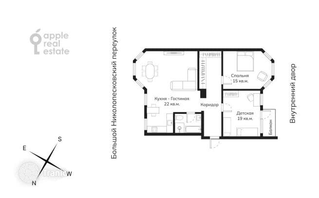 3-комнатная квартира 97 м² в районе Арбат, Россия, фото 4