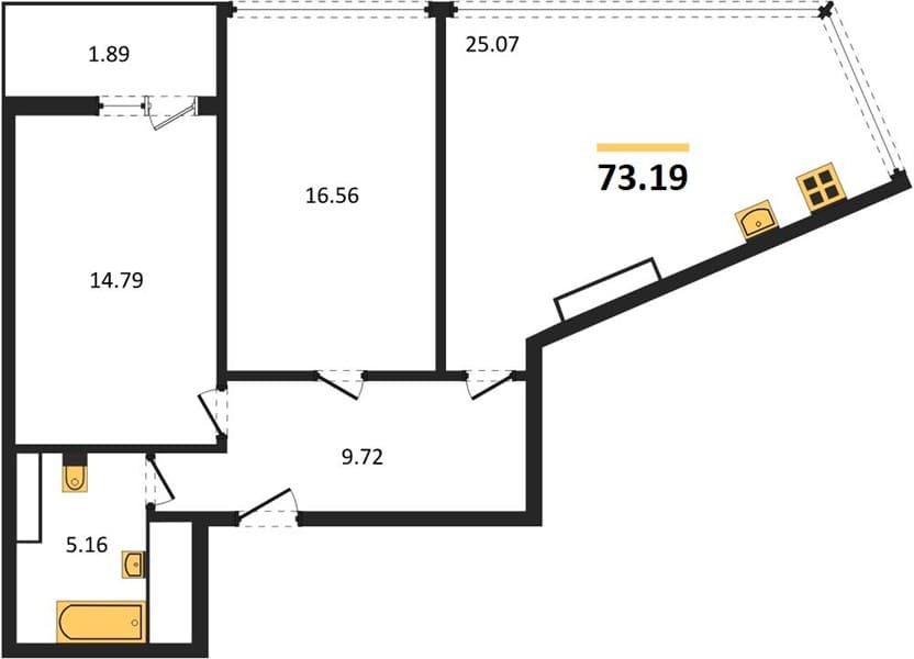 1-Bedroom Apartment in Centralny Residential Complex, Anapa