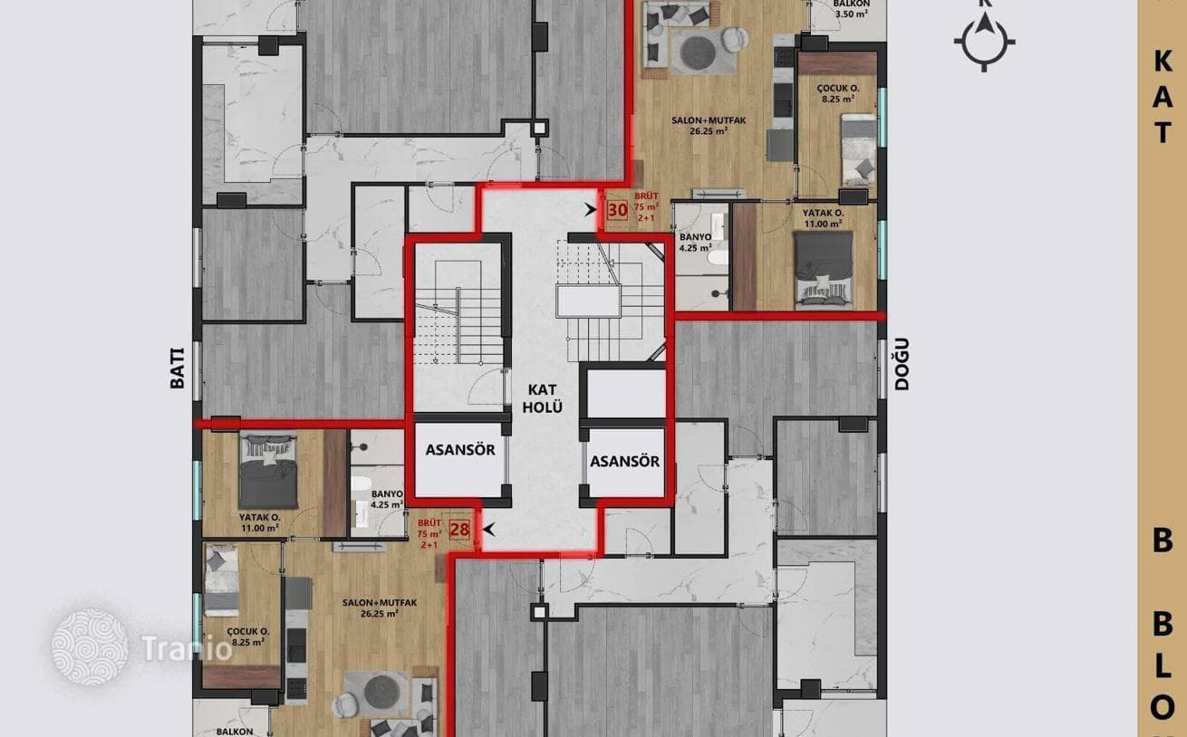 Stylish Apartment with Parking in Muratpasa, Antalya, photo 2