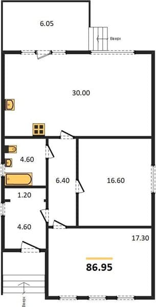 2-Bedroom House 86.95 m² on Ground Floor in Semigorsky