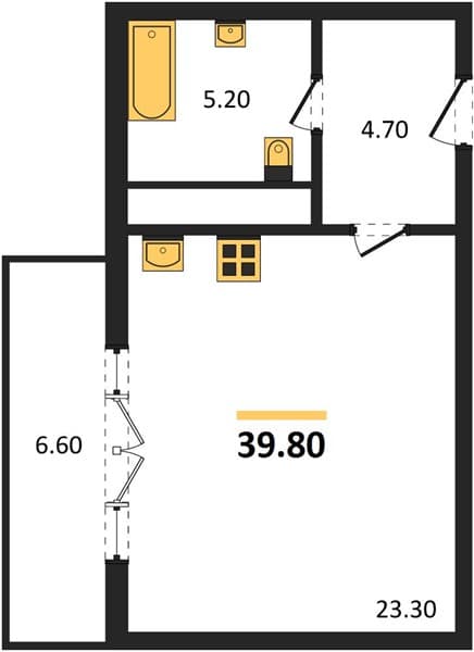 Студия 39.80 кв. м, 6/9 этаж. ЖК LeePrime Residence Polyana Sochi, Эстосадок, Россия