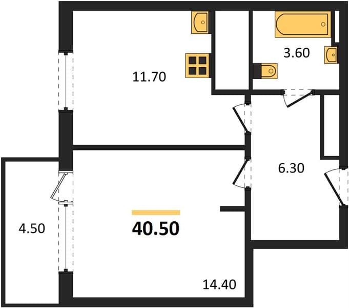 1 к. квартира 40.50 кв. м, 4/9 этаж. ЖК LeePrime Residence Polyana Sochi, Эстосадок, Россия