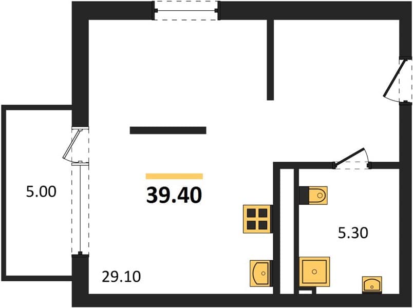 1 к. квартира 39.40 кв. м, 5/9 этаж. ЖК LeePrime Residence Polyana Sochi, Эстосадок, Россия