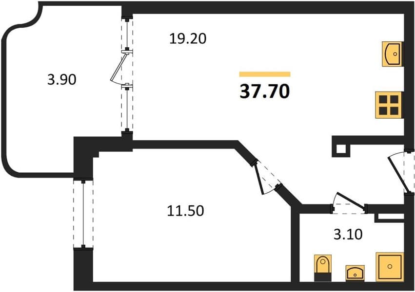 Studio Apartment in Monaco Complex, Agoy, Sochi