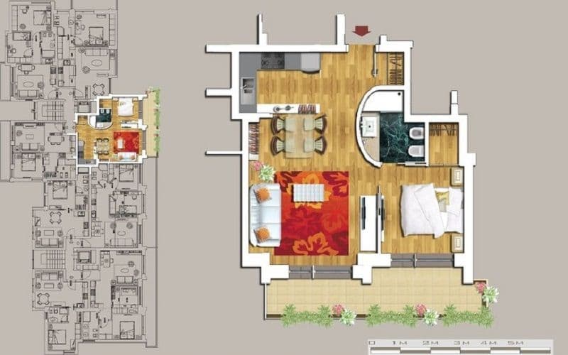 1-Bedroom Apartment in Rome