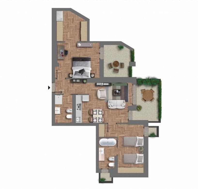 2-Bedroom Apartment in Rome, photo 3