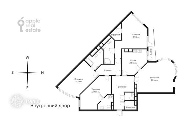 4-комнатная квартира 226 м² в Пресненском районе, Россия, фото 2