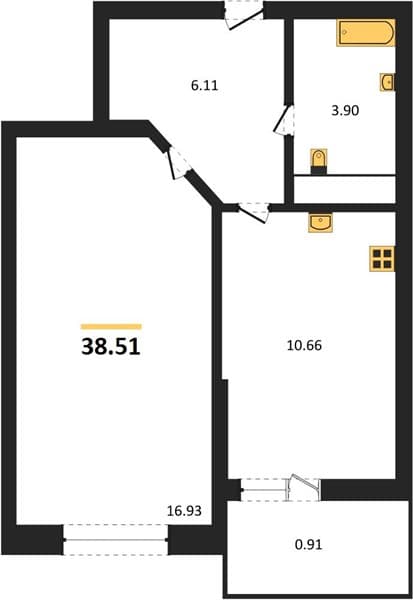 1 к. квартира 38.51 кв. м, 5/20 этаж. ЖК Центральный (Гамма), Анапа, Россия