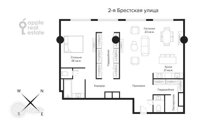 Квартира 113 м² в Тверском районе, Россия