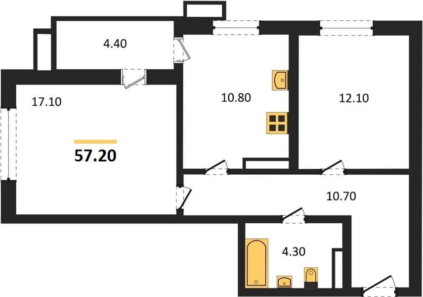 2-Bedroom Apartment in Two Admirals Residential Complex, Anapa