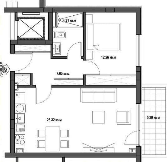 1-Bedroom Apartment in Vinitsa, Varna, photo 4