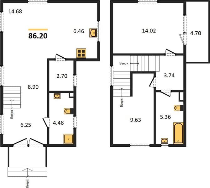 2-Bedroom House 86.20 m² on Ground Floor in Semigorsky, Novorossiysk