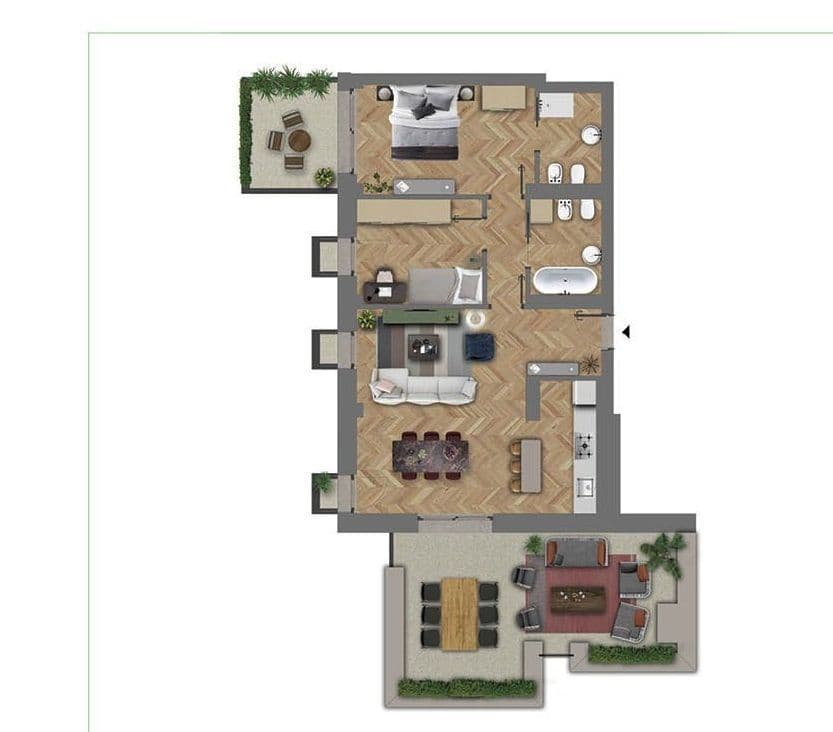 2-Bedroom Penthouse in Rome