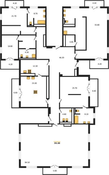 5 к. квартира 351.80 кв. м, 7/9 этаж. ЖК LeePrime Residence Polyana Sochi, Эстосадок, Россия