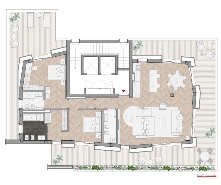 2-Bedroom Penthouse in Rome