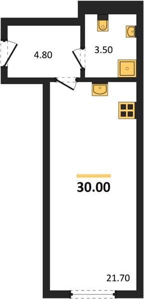 1 к. квартира 30.00 кв. м, 11/11 этаж. ЖК Центральный, Туапсе, Россия