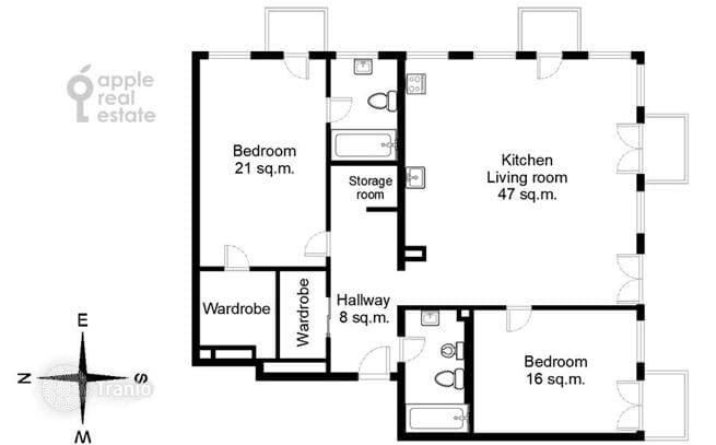 3-комнатная квартира 116 м² в Пресненском районе, Россия, фото 2