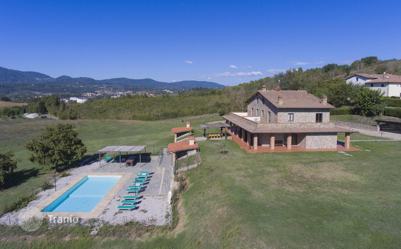 Estate with Extensive Land, Pool and Spa in Reggello, Tuscany
