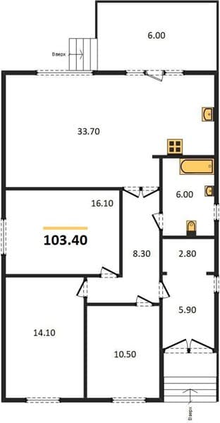 3-Bedroom House 103.4 m² on Ground Floor in Semigorsky, Novorossiysk