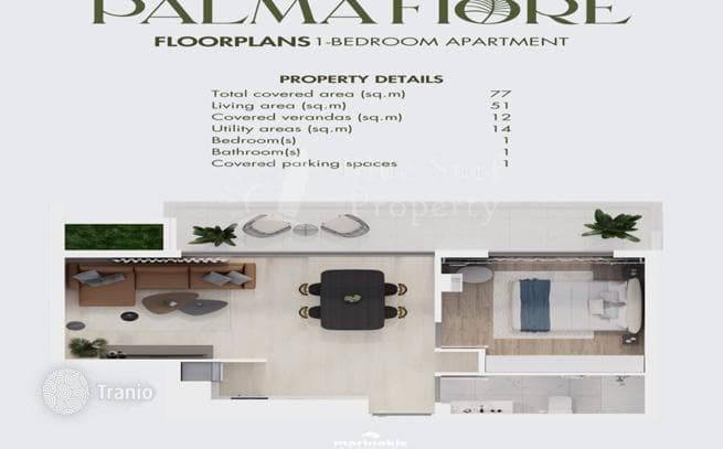 1-Bedroom Apartment in Larnaca, Cyprus, photo 3