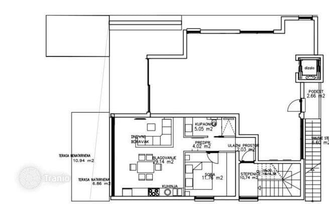1-Bedroom Apartment with Terrace in Kozino