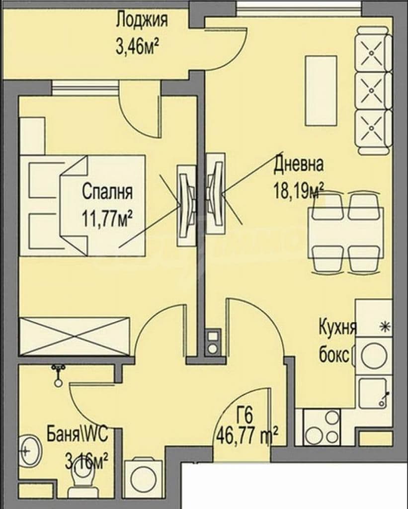 1-Bedroom Apartment in Burgas, photo 2