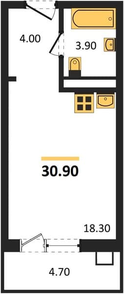 Студия 30.90 кв. м, 5/5 этаж. ЖК Гостиничный комплекс МОРЕ тут, Голубицкая, Россия