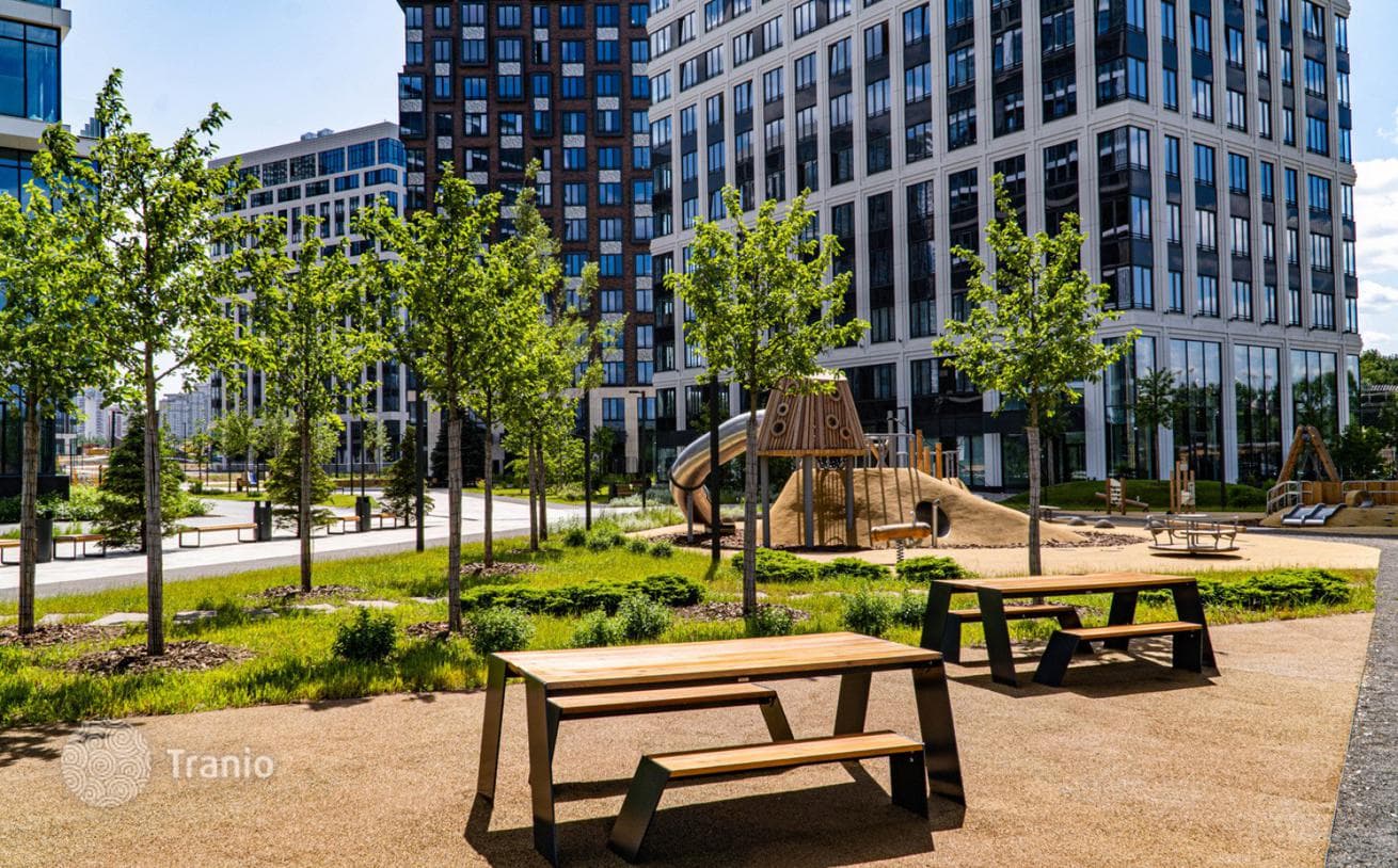 Residential Complex with Recreation Areas and Sports Facilities Near Forest in Moscow