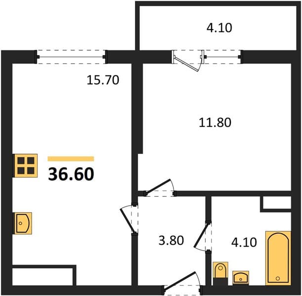 Studio Apartment in Oblaka-3, Novorossiysk