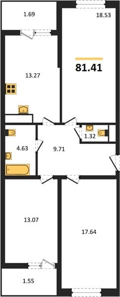 2-Bedroom Apartment in Centralny (Gamma) Residential Complex, Anapa