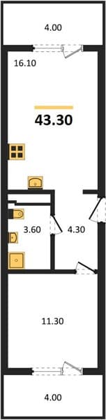 1-Bedroom Apartment in Neskuchny Sad, Sochi