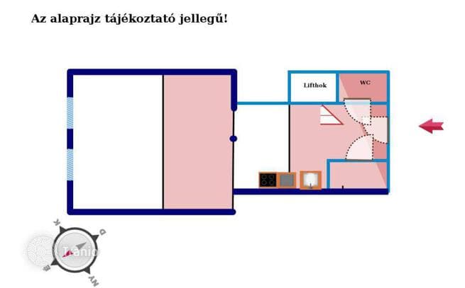1-комнатная квартира 77 м² в Будапеште, Венгрия, фото 2