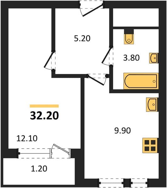 Studio Apartment with Sea View in Novorossiysk
