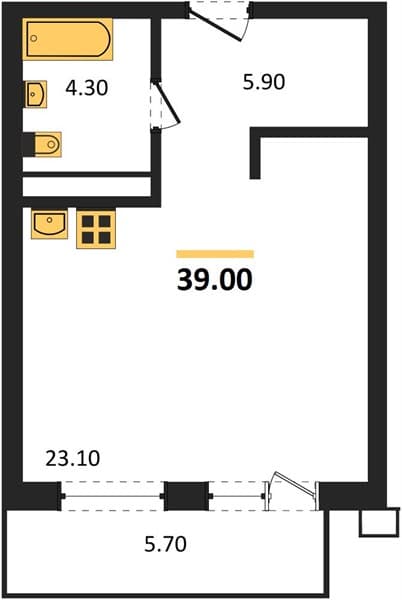 Studio Apartment in Gostinichny Kompleks More Tut, Golubitskaya