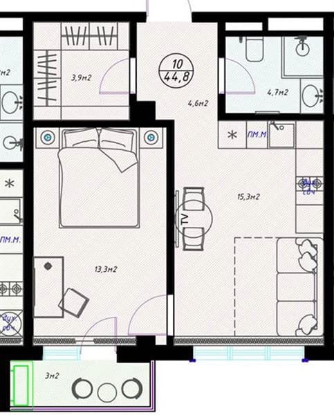 1-Bedroom Apartment in Olivia, Sochi