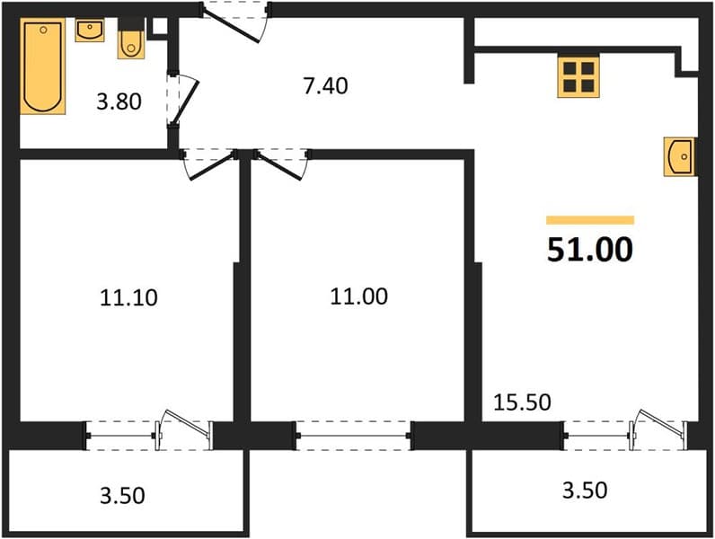 2-Bedroom Apartment in Lestoria, Sochi